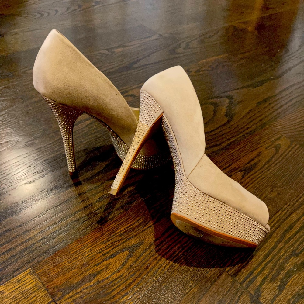 Aldo Tan studded platform heels